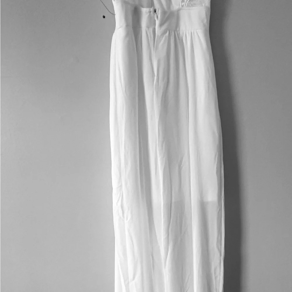 Lulus My Beloved Lace Maxi Dress Women Small White Keyhole Open Back Layer NWOT - Picture 4 of 5
